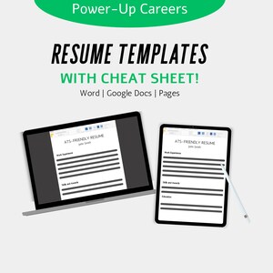ATS-Friendly Resume Templates with Cheat Sheet, Professional, Minimalist, and Modern Resume for Google Docs, Microsoft Word, Apple Pages