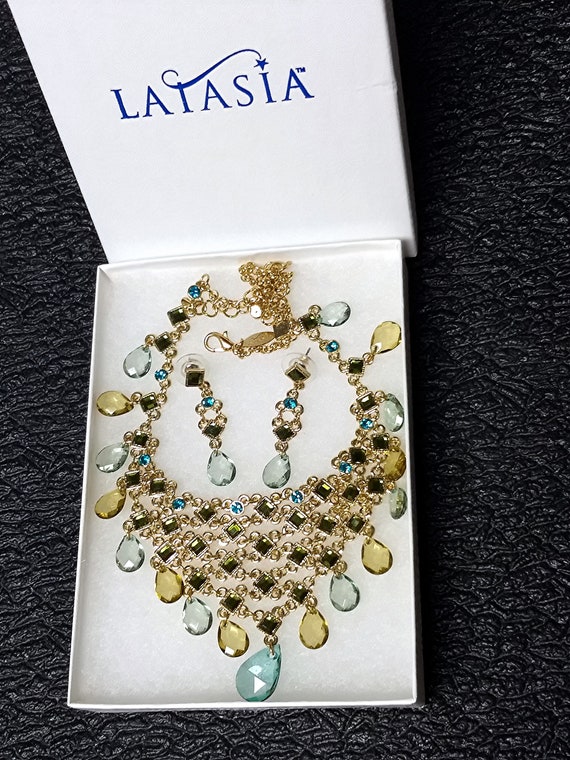 Latasia Jewelry – Martinique –Blue & Green ornate… - image 4