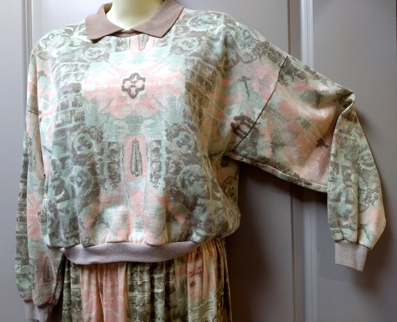 80’s Preppy Hippie tie-dye look sweatshirt top + … - image 3