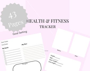 Fitness Tracker PDF stampabile. Tracker di salute e fitness. Download immediato, registro fitness
