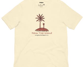 Palm Tree Island Wrightsville Beach, Locale, Esploratore, Avventura, Oceano, Spiaggia, Wilmington, Carolina del Nord, Disegni originali realizzati a mano