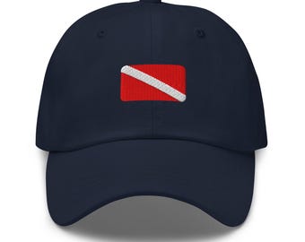 Scuba Flag Classic Hat, Ocean Lover, Scuba diver gift for him/her, Original Designs, Adventure, Traveler