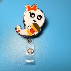 Niedliche Geist-Abzeichen-Rolle | Herbst Halloween einziehbare ID-Halter | Kaffee Geist Abzeichen | Krankenschwester Lehrer Abzeichen Reel