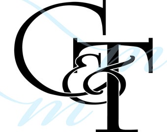 VERKAUF! C & T Intertwining Ampersand Monogram (Sofortdownload - jpg, psd, pdf, svg, eps)