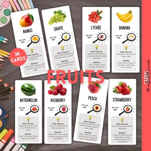 FRUITS Real pictures| Digital Flashcards for Kids | Engaging Learning Tools with Descriptions | Printable Educational Resources for Toddlers