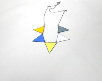 Dual sided, oversized flag necklace