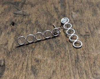 5 circle drop earrings