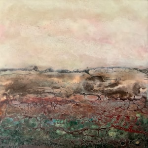 What the Day will Bring - Encaustic painting on wood panel made with beeswax