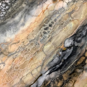 Corepuscle Within - Encaustic painting on wood panel made with beeswax