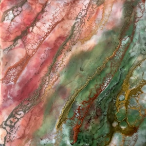 Corpuscle Dance - Encaustic painting on wood panel made with beeswax