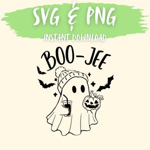 Boo Jee SVG PNG | Cute Boujee Ghost Halloween Digital File | Funny Spooky Season Sublimation Design