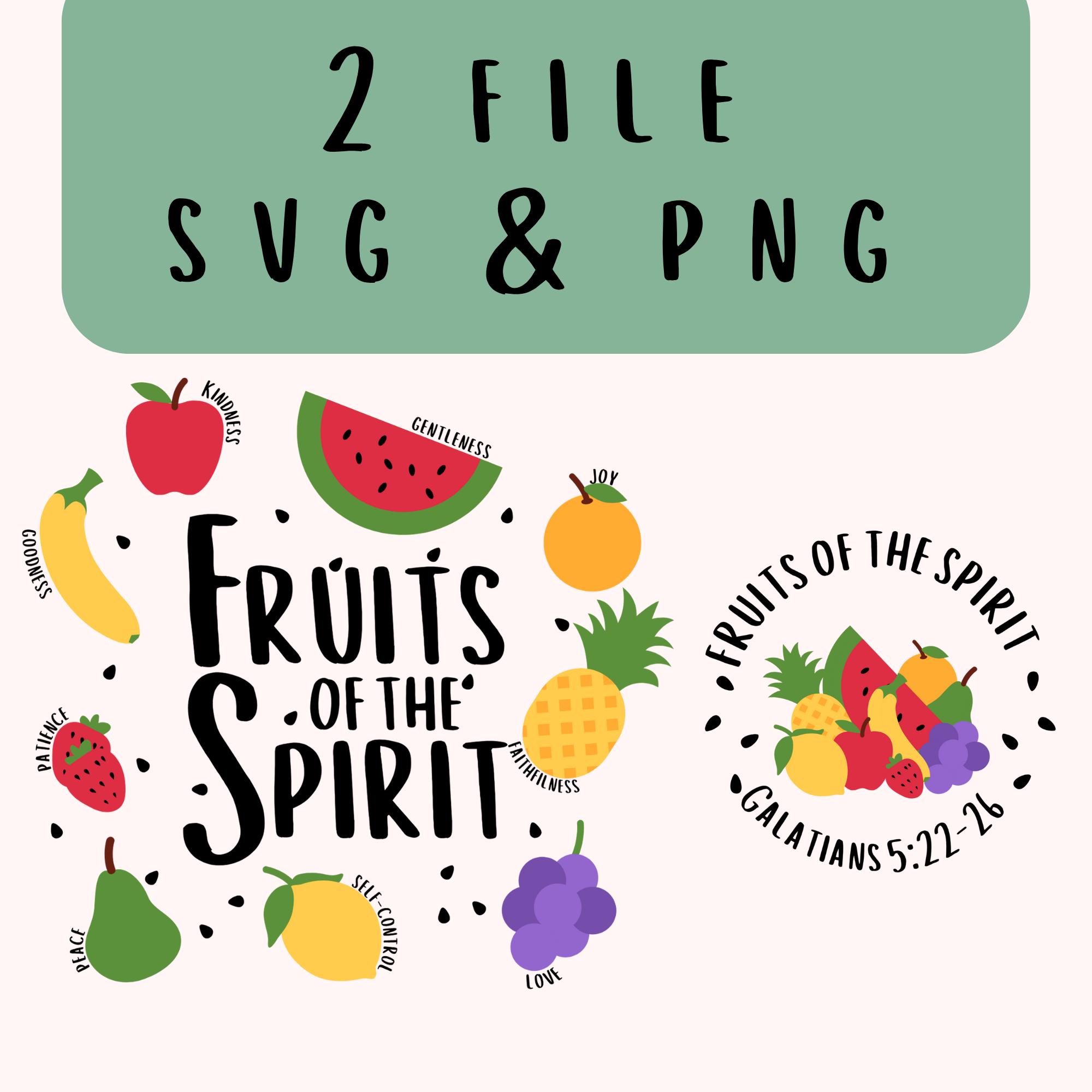 Fruits of the Spirit SVG PNG Bundle | Galatians 5:22 Christian Bible ...