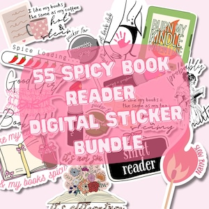 Spicy Book Sticker Set Digitaler Download | Smutty BookTok Stickers | Romantisch Leser Printable | Bücherwurm PNG Abziehbilder
