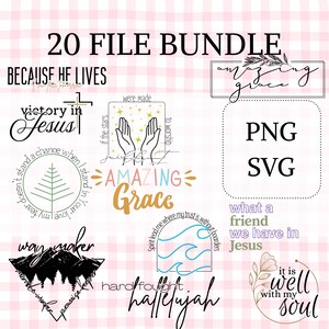 Pacchetto di 20 file di testo di lode e adorazione in formato SVG PNG, download immediato, download digitale di SVG PNG cristiani per ricamo con silhouette Cricut e altro ancora