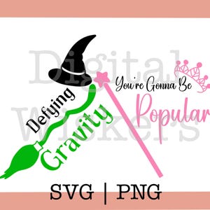 Zwaartekracht tarten populaire Wicked SVG PNG, Wizard of Oz gesneden bestand voor Cricut, silhouet, digitale download