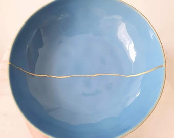 Light Blue Wall Plate 21 cm, Wall Art, Minimal Ceramic Decor