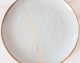 Gray Wall Plate 32 cm, Ceramic Wall Art, Statement Decor