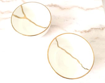 Set of 2 White Porcelain Bowls 12 cm, Meaningful Gift, Symbol of Healing and Transformation