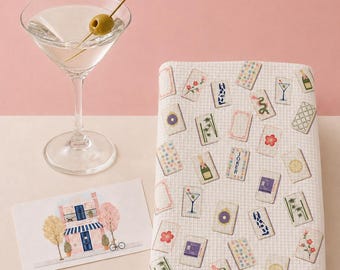 Pretty Tea Towel | Waffle Weave Kitchen Towel | Cocktail Kitchen Decor | Hostess and Housewarming Gift