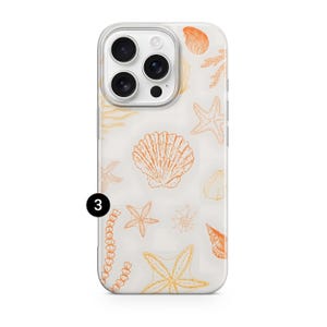 Sea Shell Phone Case Coastal Beach Ocean Cover for iPhone 17Pro, 16, 15, 14, 13, 12, Samsung S26, S25, S24FE, S23, A16, A56, Pixel 10, 9Pro 3