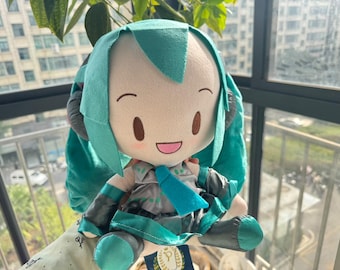 Hatsune Miku Plush Toy, Vocaloid Anime Plushie, Teal Twin Tail Doll, Kawaii Anime Stuffed Animal, Vocaloid Fan Gift, Music Idol Plush