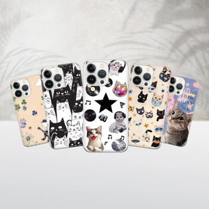 Funda para teléfono con diseño de estrella de gato Y2K, collage de Kdrama, para iPhone 16, 15, 14, 13 SE, Samsung S24, S23 FE, A25, A15, Pixel 9, 8A, 7 Pro