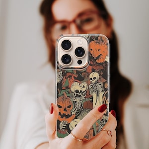 Halloween Phone Case - Spooky Horror Movie Cover for iPhone 16 Pro Max 15 14 13 12 11 Plus, Samsung S24 Ultra S23 S22 S21 S20