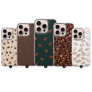 Coffee Lovers Phone Case Caffeine Beans Cover for iPhone 17Pro, 16, 15, 14, 13,12, Samsung S26, S25, S24FE, S23, A16, A56, Pixel 10, 9Pro, 8