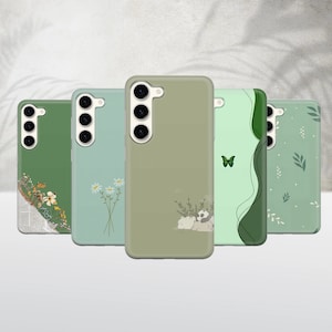Custodia per telefono minimalista Greenery Simple Cover per Google Pixel 9, 9 Pro, 8A, 7Pro, 6A, Samsung Galaxy S25, S24Fe, A25, A16, A54, iPhone 16, 15