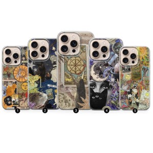 Witchy Tarot Phone Case, Gothic Dark Cover for iPhone 16Pro, 15, 14, 13, 12, 11, Samsung S25, S24FE, S23, A16, A56, A15, Pixel 9Pro, 8A, 7A