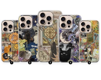 Witchy Tarot Phone Case, Gothic DarkCover for iPhone 17Pro, 16, 15, 14, 13, 12, Samsung S25, S24FE, S23, A16, A56, A15, Pixel 10, 9Pro, 8, 7