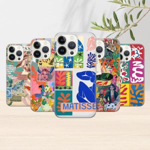Custodia per telefono Henri Matisse astratta, design collage artistico, iPhone 16 15 14 13 12 11 Pro Max 8 Plus X, Samsung Galaxy S25 S24 S23 Ultra, Pixel 8