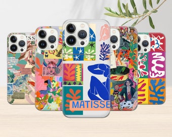 Henri Matisse Phone Case Abstract Art Collage Cover for iPhone 17Pro, 16, 15, 14, 13, 12, Samsung S25, S24FE, S23, A16, A56, Pixel 10, 9Pro