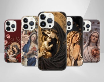 VIRGIN MARY Handyhülle Mutter Maria Cover für iPhone 17Pro, 16, 15, 14, 13, 12, Samsung S26, S25, S24FE, S23, A16, A56, Pixel 10, 9Pro, 8, 7