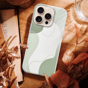 Sage Green aesthetic Phone Case Line Cover for iPhone 16Pro, 15, 14, 13, 12, 11, Samsung S25, S24FE, S23, A16, A56, A15, Pixel 9Pro, 8A, 7A