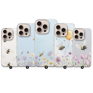 Honey Bee Phone Case Bumblebee Cover for iPhone 17Pro, 16, 15, 14, 13, 12, Samsung S25, S24FE, S23, A16, A56, A15, Pixel 10, 9Pro, 8, 7, 6