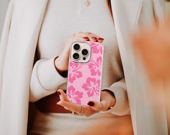 Hibiscus Phone Case Hawaiian Flower Surf Cover for iPhone 17Pro 16, 15, 14, 13, 12, Samsung S25, S24FE, S23, A16, A56, A15, Pixel 10, 9Pro,8