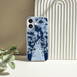 Cute Ghost Phone Case Wildflowers Cover for iPhone 16Pro, 15, 14, 13, 12, 11, Samsung S25, S24FE, S23, A16, A56, A15, Pixel 9Pro, 8A, 7A