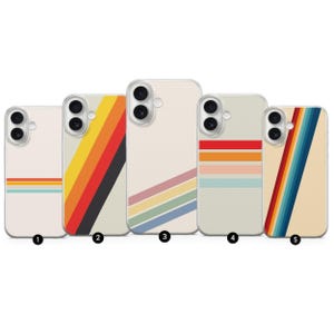 Retro Stripes Phone Case Vintage Cover for iPhone 16Pro, 15, 14, 13, 12, 11, Samsung S25, S24FE, S23, A16, A56, A15, Pixel 9Pro, 8A, 7A