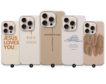 Jesus God Phone Case Aesthetic Christian Cover for iPhone 17Pro, 16, 15, 14, 13,12,Samsung S26, S25, S24FE, S23, A16, A56, Pixel 10, 9Pro, 8