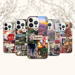 Funda para teléfono con collage de tablero de estado de ánimo japonés, funda estética para teléfono, iPhone 16, 15, 14, 13, 12 Pro, Plus, X, Samsung Galaxy S25, S24 Ultra, Pixel 8, 7