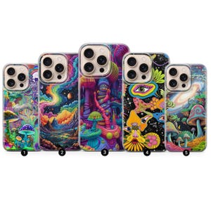 Psychedelic Trippy Phone Case Color Art Case for iPhone 16Pro, 15, 14, 13, 12, 11, Samsung S25, S24FE, S23, A16, A56, A15, Pixel 9Pro, 8A,7A