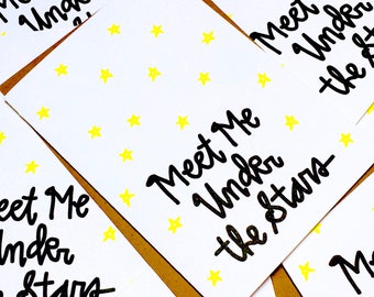 meet me under the stars // love card // stargazer // star card // i love you // miss you card