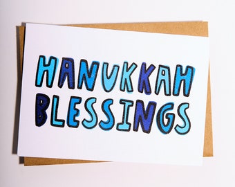 Hanukkah Blessings // Hanukkah card // Happy Hanukkah