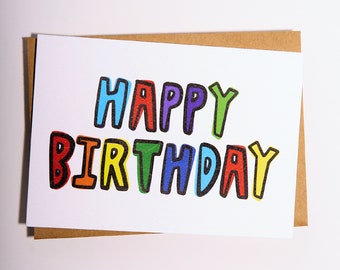 Happy Birthday alphabet card