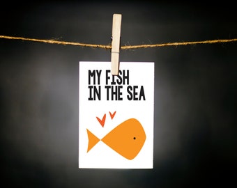 love card // anniversary card // my fish in the sea // i love you