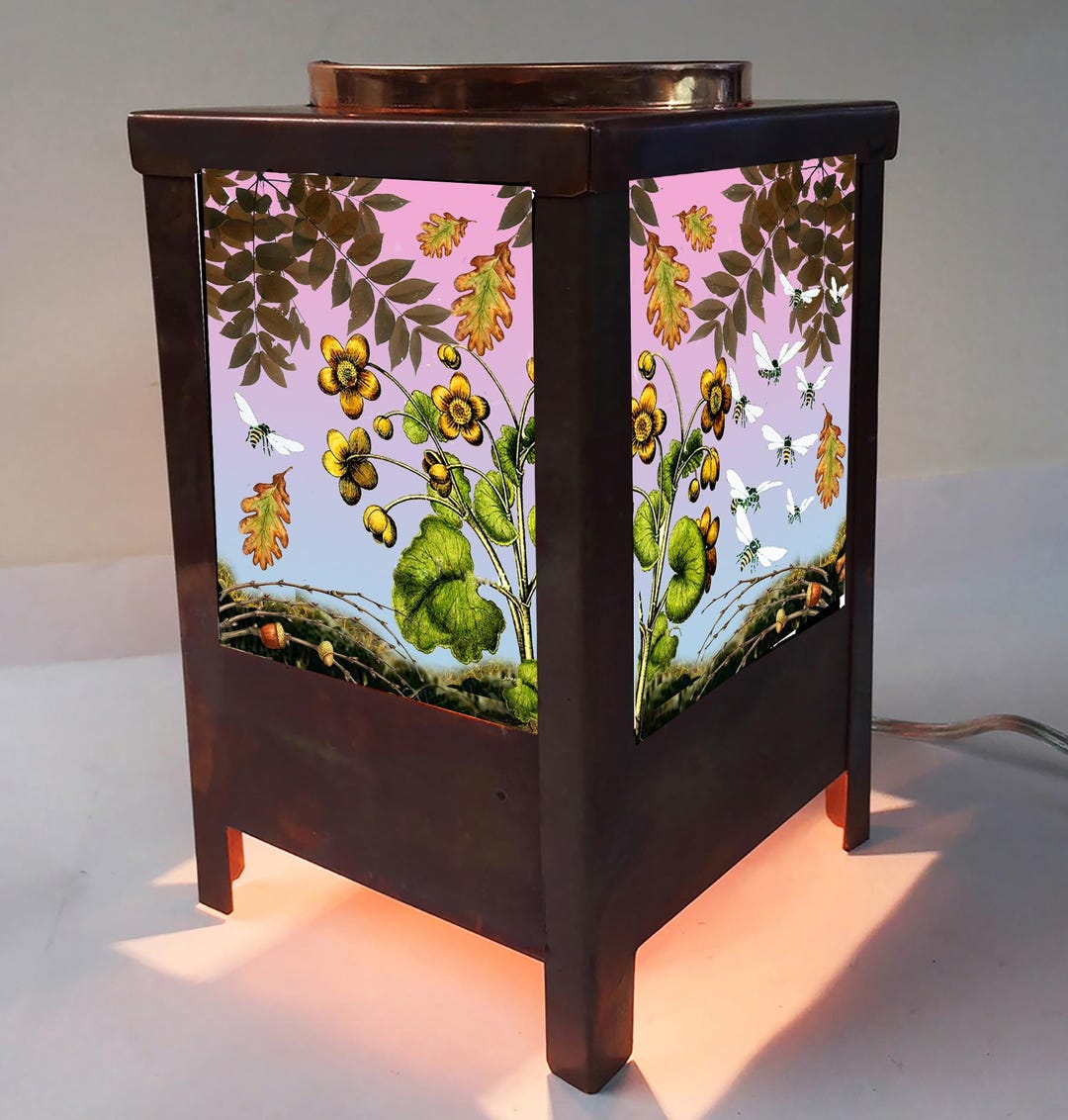 Flowers and Insects Lovely Picture Lamp - Yellow Flowers With Bees and ...