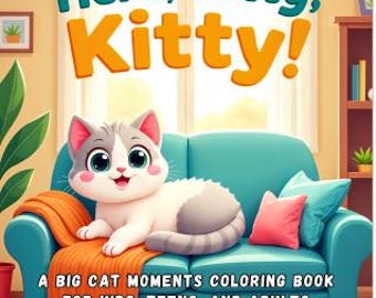 Here, Kitty, Kitty!: A Big Cat Moments Coloring Book For Kids, Teens, And Adults