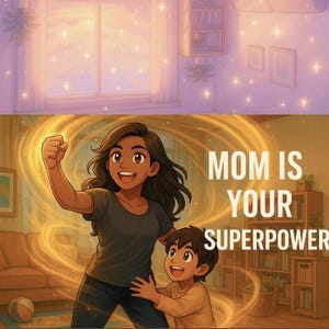 Cartão de Dia das Mães em estilo anime para imprimir | PDF para impressão | Mãe de pele bronzeada