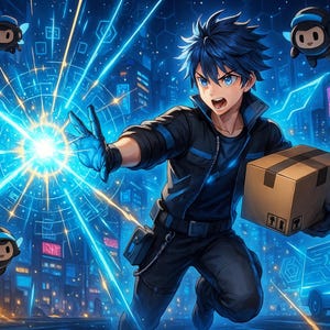Karta urodzinowa anime | Kierowca dostawy | Wydrukuj PDF